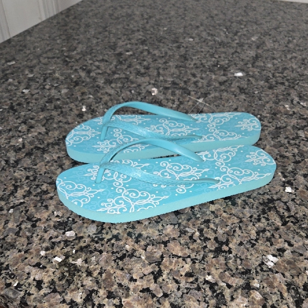 Blue Patterned Women's  Flip Flops